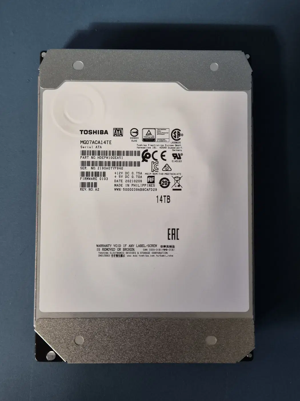 도시바 MG07ACA 14TB 14테라 HDD SATA